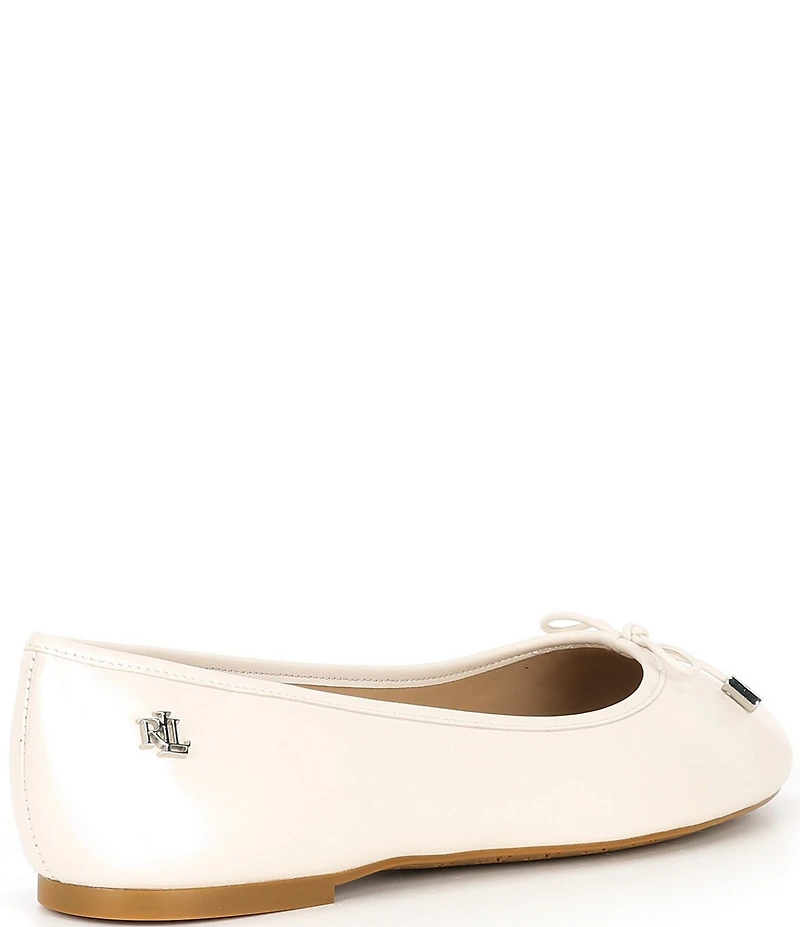 Lauren Ralph Lauren Jayna Leather Bow Ballet Flats
