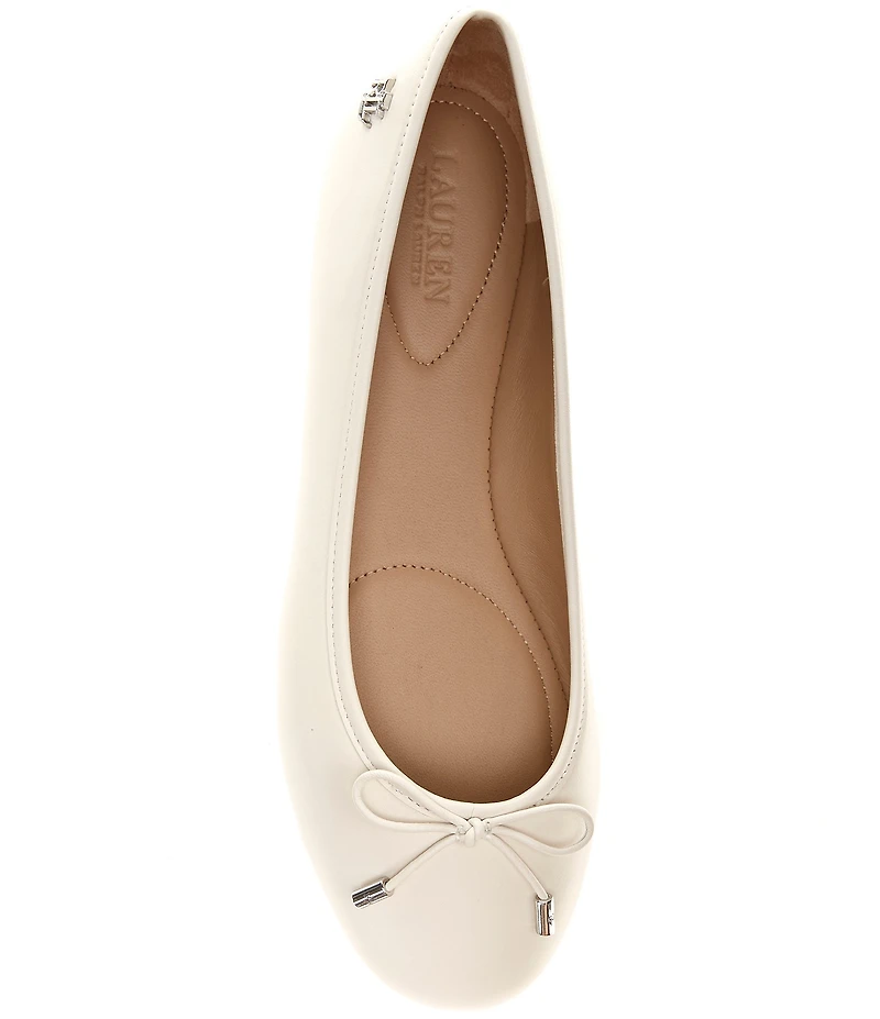 Lauren Ralph Lauren Jayna Leather Bow Ballet Flats