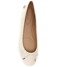 Lauren Ralph Lauren Jayna Leather Bow Ballet Flats