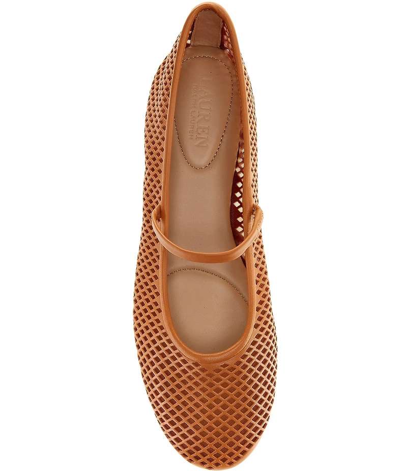 Lauren Ralph Lauren Jayna Perforated Leather Mary Jane Flats