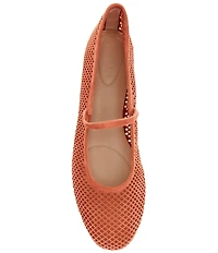 Lauren Ralph Lauren Jayna Perforated Suede Leather Mary Jane Flats