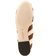 Lauren Ralph Lauren Jayna Zebra Print Canvas Ballet Bow Flats
