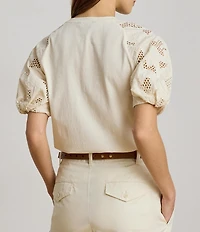 Lauren Ralph Lauren Jersey Knit Crew Neck Short Sleeve Top