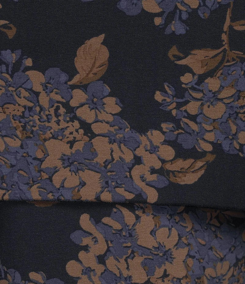 Lauren Ralph Lauren Jersey Knit Floral Print Off-The-Shoulder Neck Long Sleeve Top