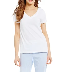 Lauren Ralph Lauren Jersey V-Neck Short Sleeve Sleep Top