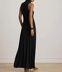 Lauren Ralph Lauren Jersey Turtleneck Sleeveless Long Dress