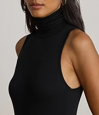 Lauren Ralph Lauren Jersey Turtleneck Sleeveless Long Dress