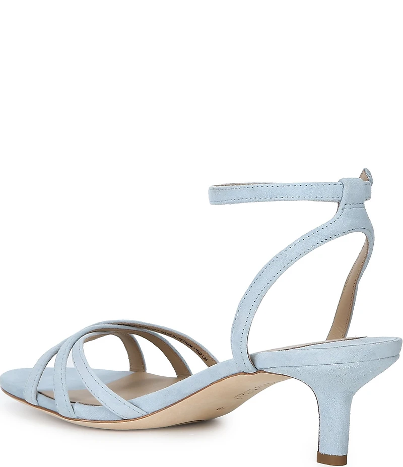 Lauren Ralph Lauren Kendyl Suede Ankle Wrap Kitten Heel Sandals