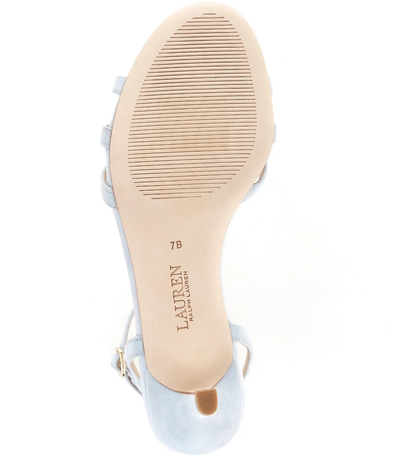 Lauren Ralph Lauren Kendyl Suede Ankle Wrap Kitten Heel Sandals