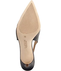 Lauren Ralph Lauren Khloe Leather Canvas Slingback Penny Loafer Pumps