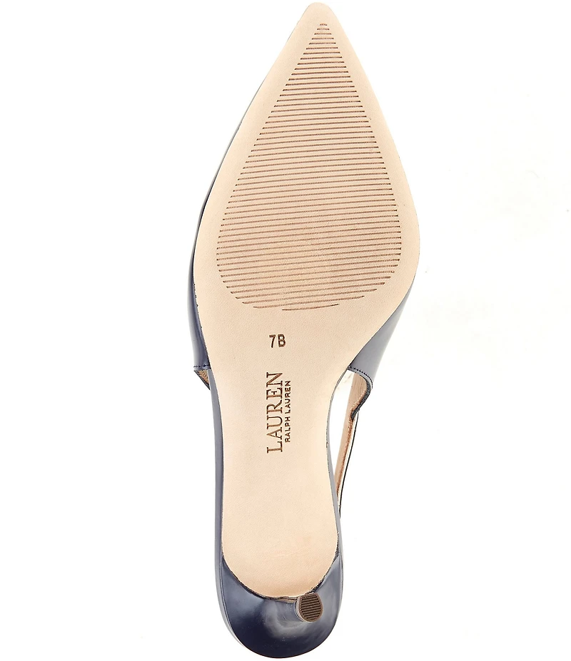Lauren Ralph Lauren Khloe Leather Slingback Pointed Toe Penny Loafer Pumps