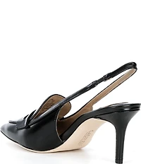Lauren Ralph Lauren Khloe Leather Slingback Pointed Toe Penny Loafer Pumps