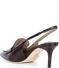 Lauren Ralph Lauren Khloe Leather Slingback Pointed Toe Penny Loafer Pumps