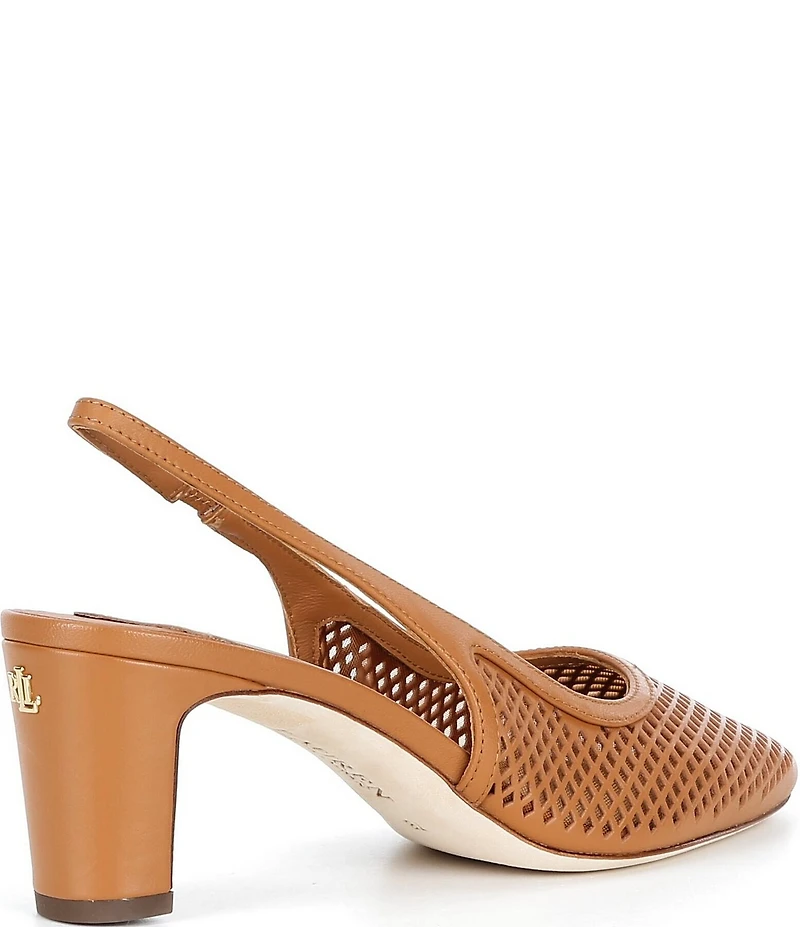 Lauren Ralph Lauren Klaire Perforated Leather Slingback Pumps