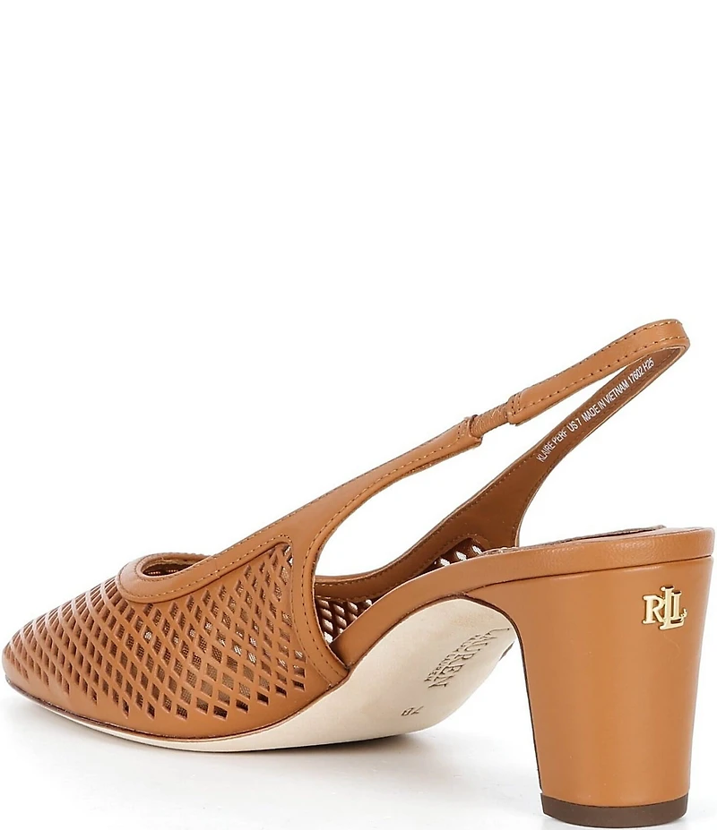 Lauren Ralph Lauren Klaire Perforated Leather Slingback Pumps