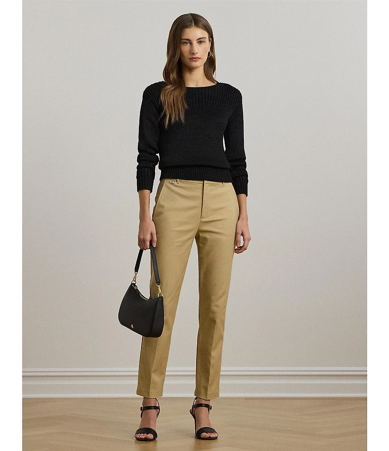 Lauren Ralph Lauren Knit Boat Neck Long Sleeve Top