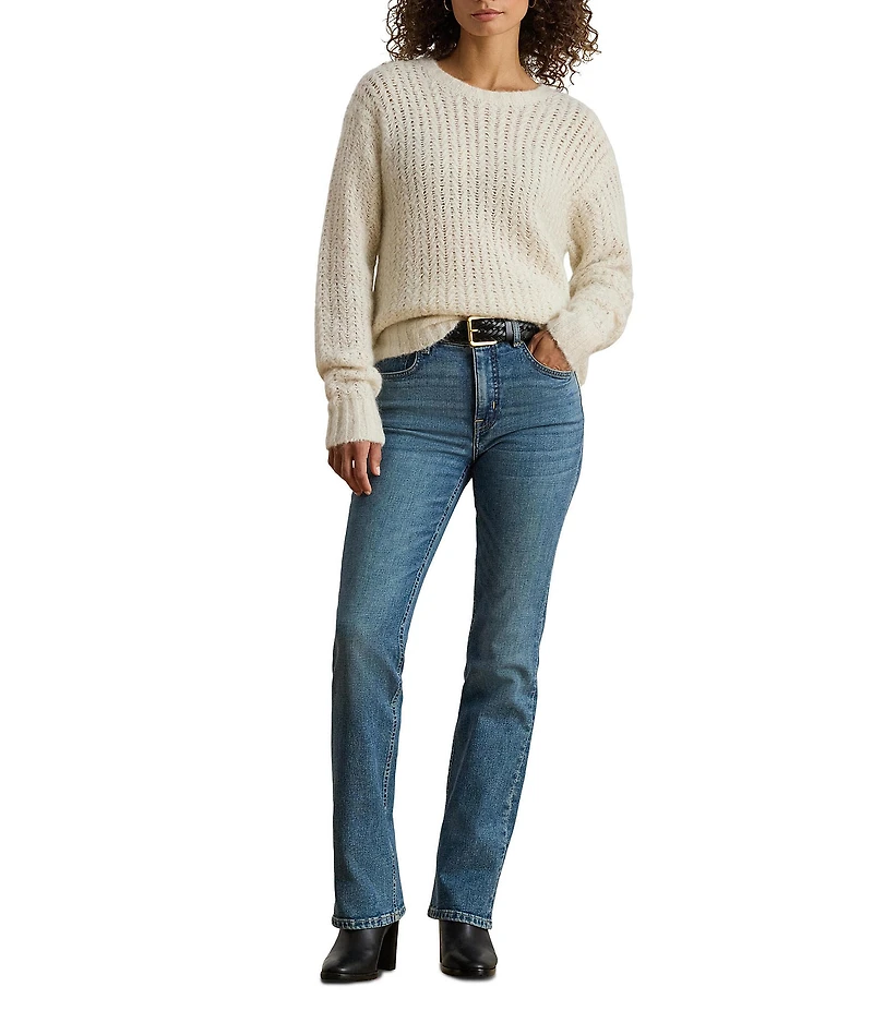 Lauren Ralph Lauren Alpaca Wool Blend Knit Crew Neck Long Sleeve Oversized Sweater