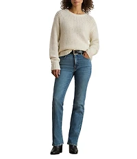 Lauren Ralph Lauren Alpaca Wool Blend Knit Crew Neck Long Sleeve Oversized Sweater