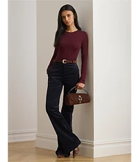 Lauren Ralph Lauren Knit Crew Neck Long Sleeve Top