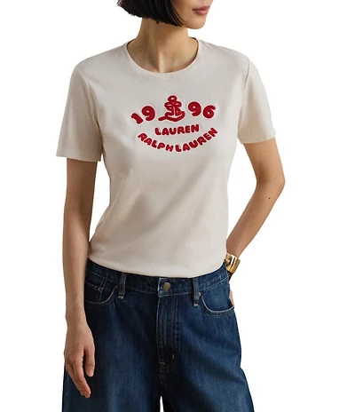 Lauren Ralph Lauren Knit Crew Neck Short Sleeve Tee