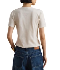 Lauren Ralph Lauren Knit Crew Neck Short Sleeve Tee