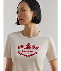 Lauren Ralph Lauren Knit Crew Neck Short Sleeve Tee