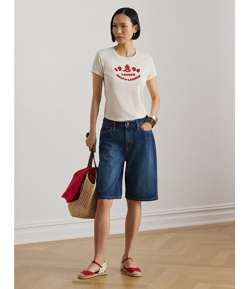 Lauren Ralph Lauren Knit Crew Neck Short Sleeve Tee