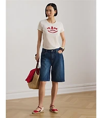 Lauren Ralph Lauren Knit Crew Neck Short Sleeve Tee