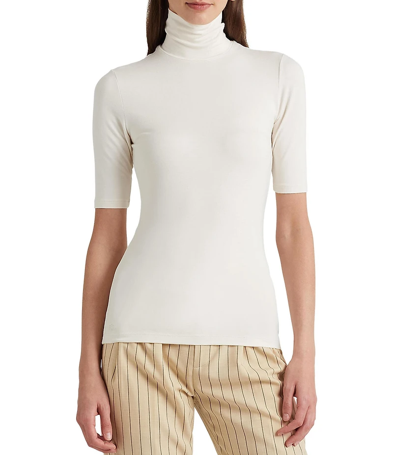Lauren Ralph Lauren Knit Jersey Turtleneck Top