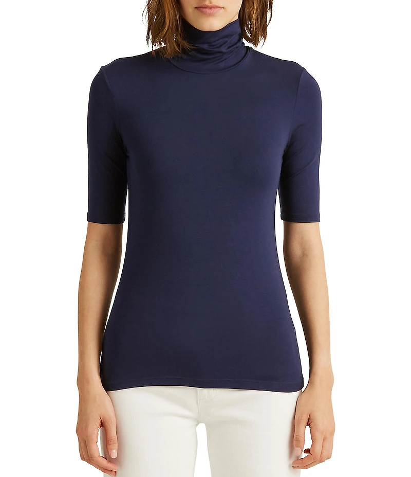 Lauren Ralph Lauren Knit Jersey Turtleneck Top