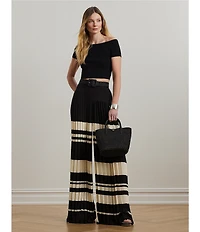 Lauren Ralph Lauren Knit Off-The-Shoulder Short Sleeve Cropped Sweater