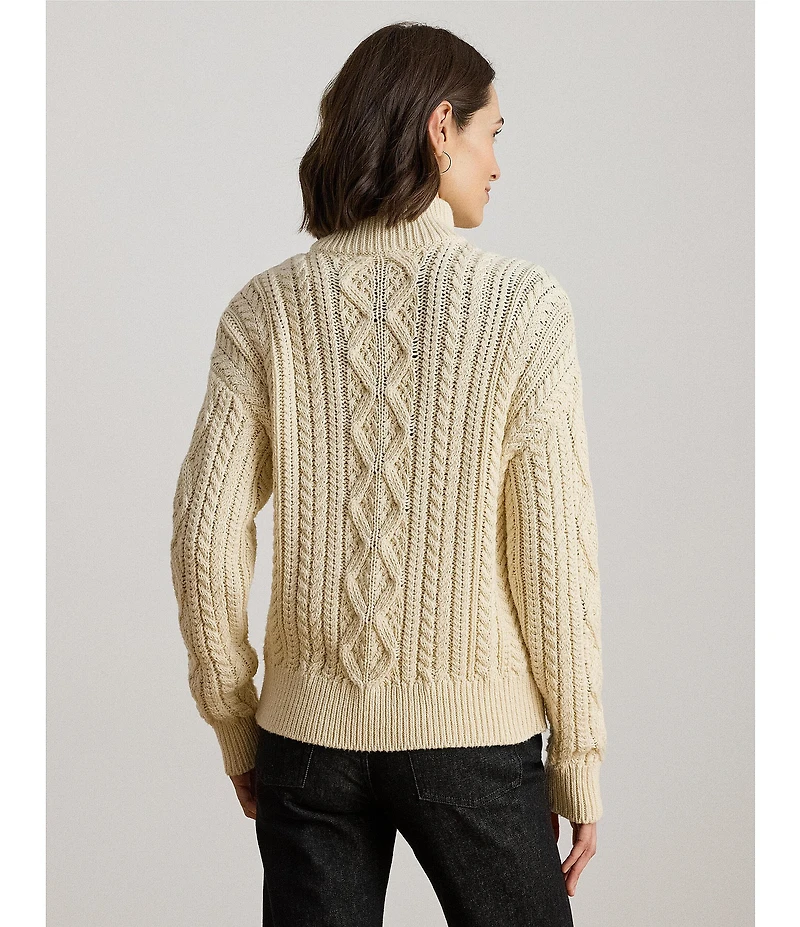 Lauren Ralph Lauren Knit Quarter Zip Long Sleeve Sweater