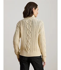 Lauren Ralph Lauren Knit Quarter Zip Long Sleeve Sweater