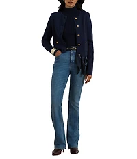 Lauren Ralph Lauren Knit Round Neck Long Sleeve Cropped Cardigan