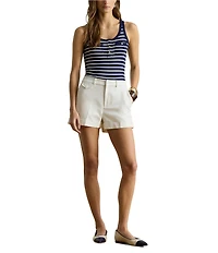 Lauren Ralph Lauren Knit Striped Scoop Neck Sleeveless Tank Top