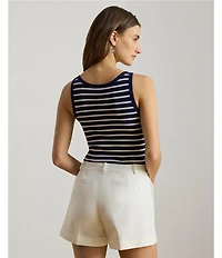 Lauren Ralph Lauren Knit Striped Scoop Neck Sleeveless Tank Top