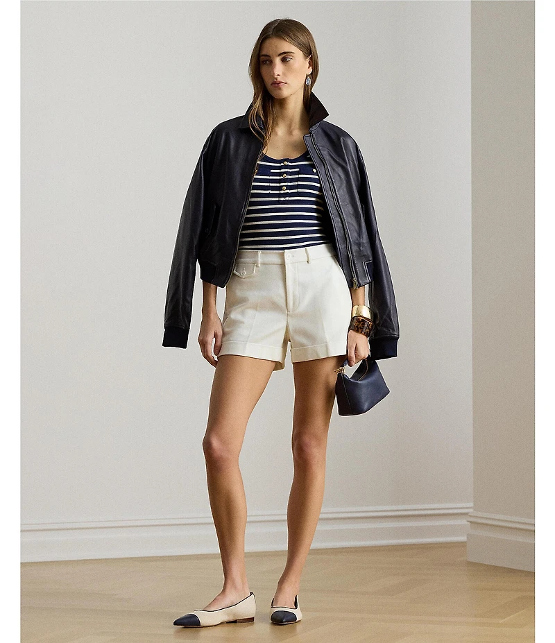 Lauren Ralph Lauren Knit Striped Scoop Neck Sleeveless Tank Top