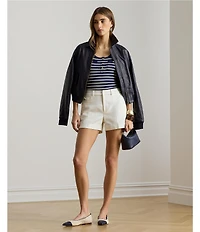 Lauren Ralph Lauren Knit Striped Scoop Neck Sleeveless Tank Top