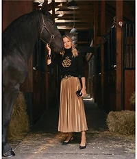 Lauren Ralph Lauren Knit Wool Blend Embroidered Logo Turtleneck Sweater