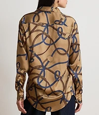 Lauren Ralph Lauren Kotta Twill Belting Print Point Collar Long Sleeve Shirt
