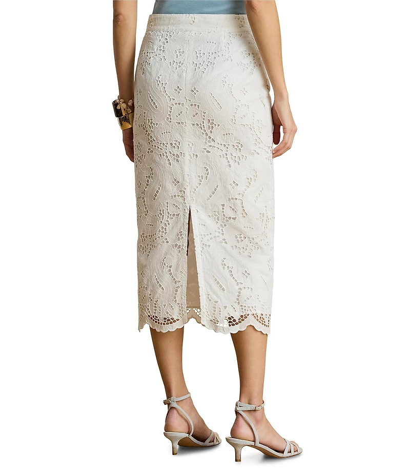 Lauren Ralph Lauren Lace Midi Pencil Skirt