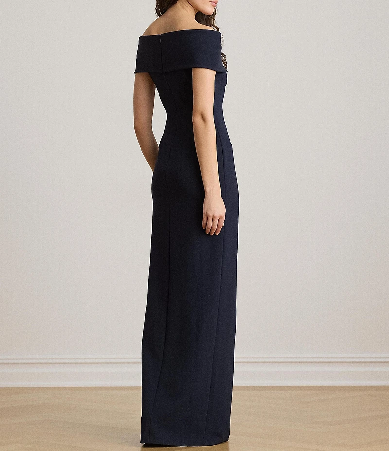 Lauren Ralph Lauren Laken Off The Shoulder Faille Column Long Dress