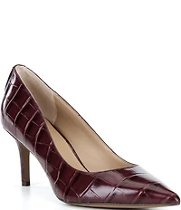 Lauren Ralph Lauren Lanette Crocodile Embossed Leather Pumps