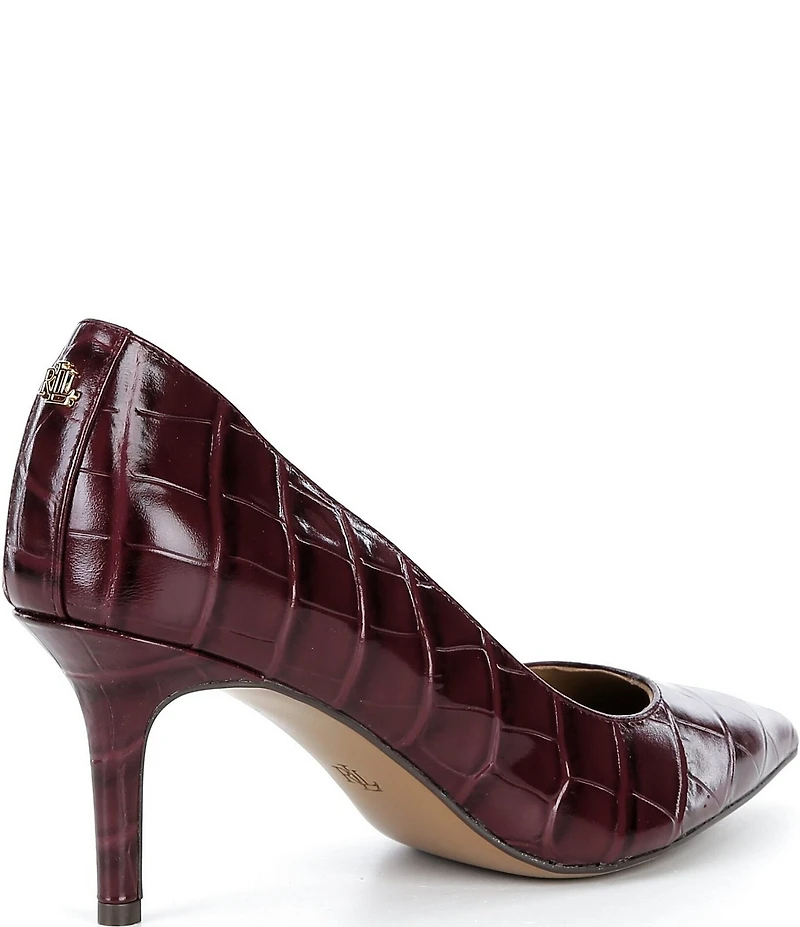Lauren Ralph Lauren Lanette Crocodile Embossed Leather Pumps
