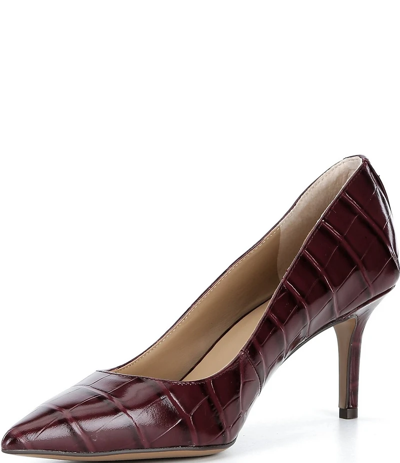 Lauren Ralph Lauren Lanette Crocodile Embossed Leather Pumps