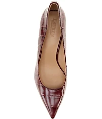Lauren Ralph Lauren Lanette Crocodile Embossed Leather Pumps