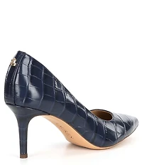 Lauren Ralph Lauren Lanette Crocodile Embossed Leather Pumps