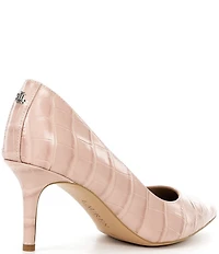Lauren Ralph Lauren Lanette Crocodile Embossed Leather Pumps