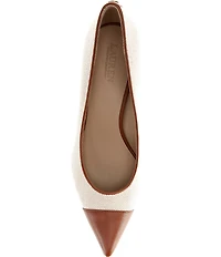Lauren Ralph Lauren Lanette III Canvas Leather Pointed Cap Toe Pumps