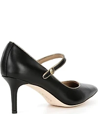 Lauren Ralph Lauren Lanette Leather Metallic Trim Mary Jane Pumps